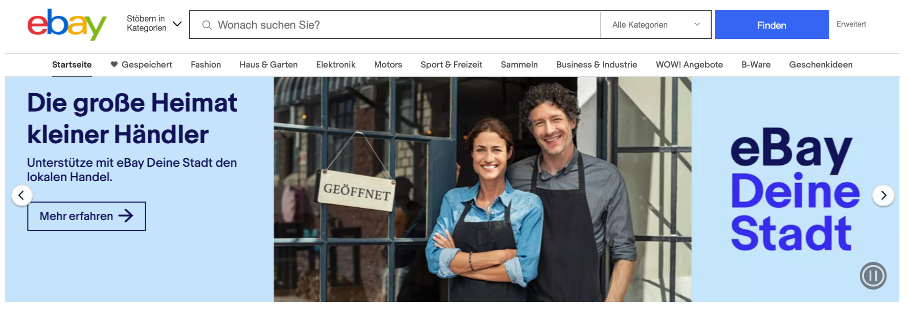 eBay Banner zum Projekt: "eBay Deine Stadt"